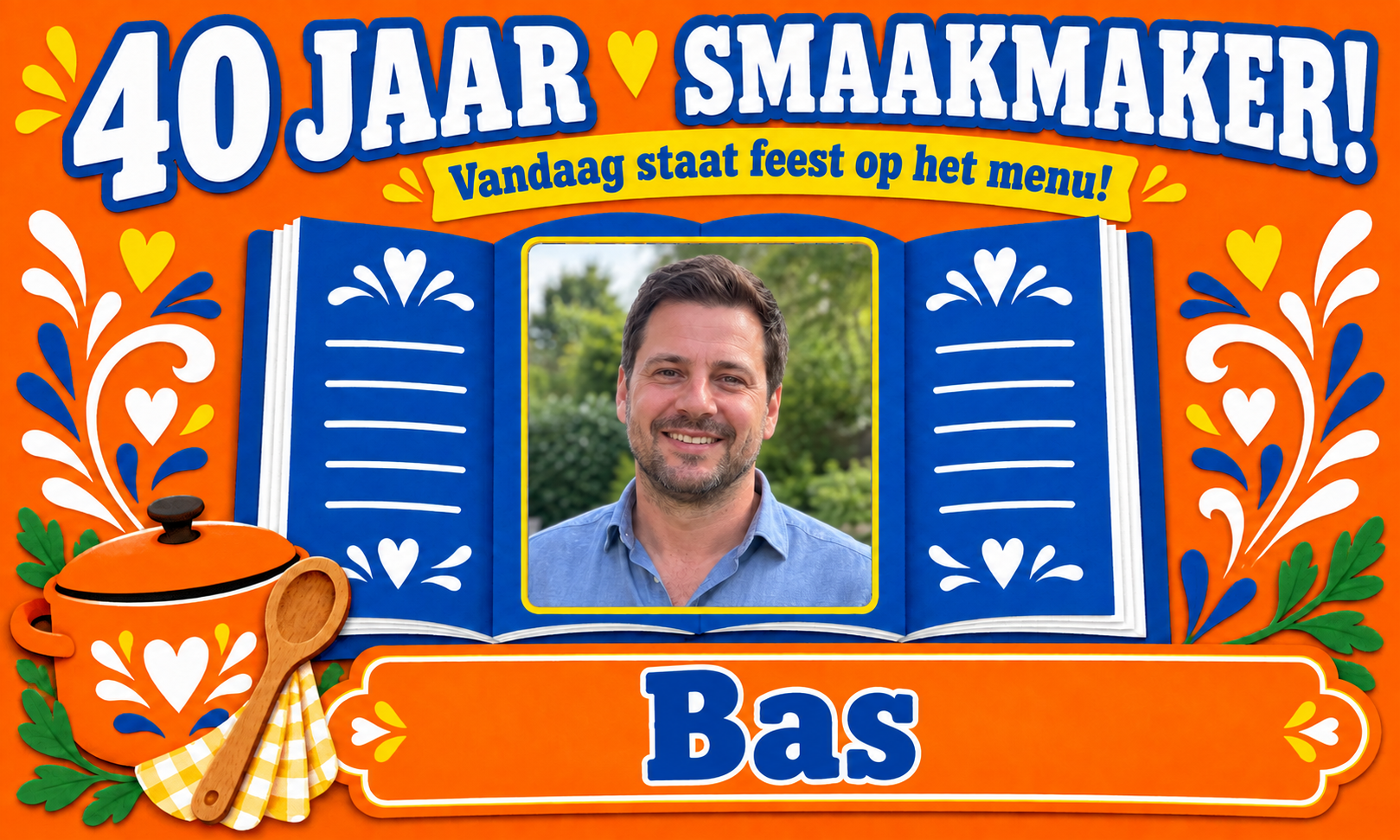 Spandoek 40 jaar · Koken met eigen tekst