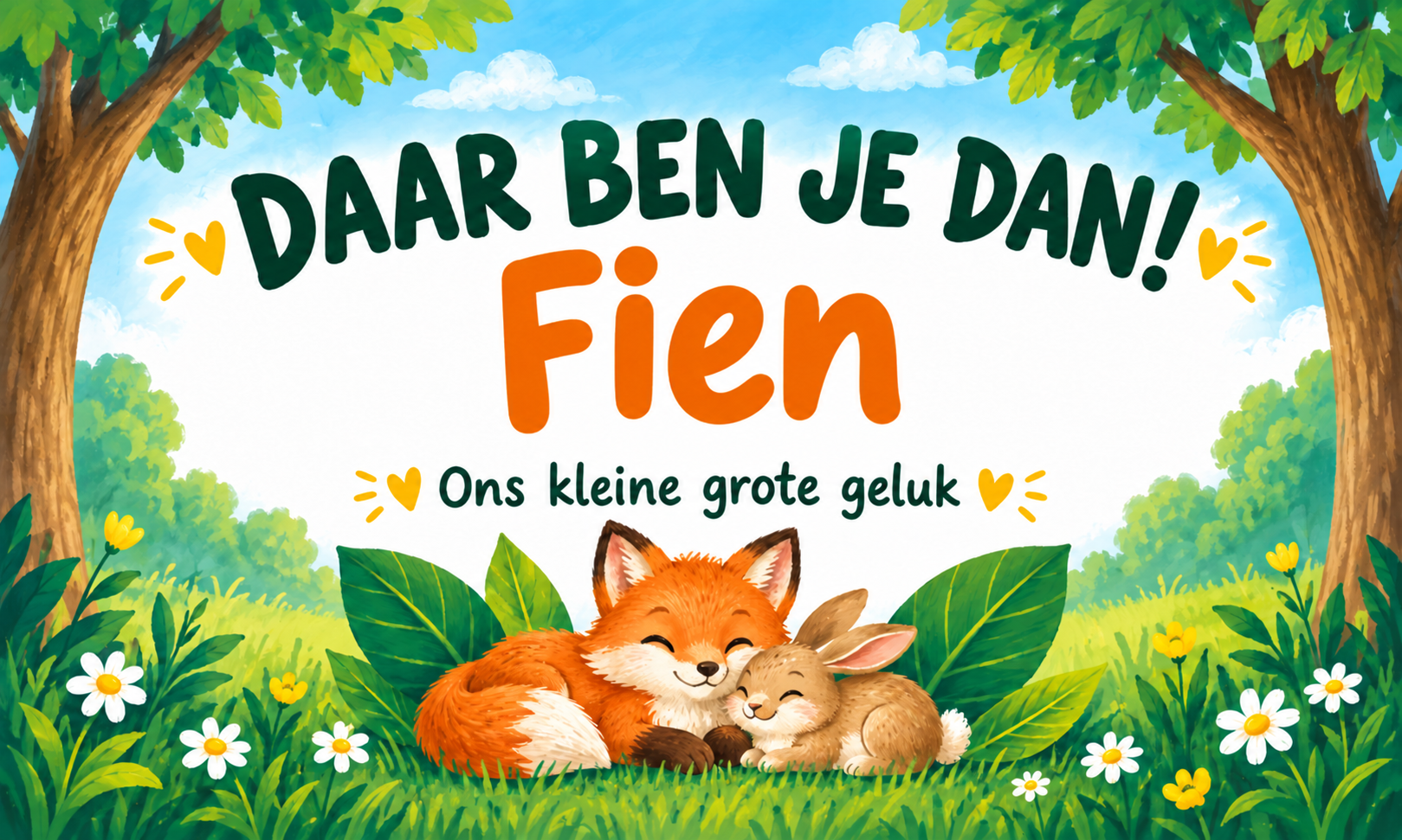 Spandoek Geboorte · Bosdieren met eigen tekst