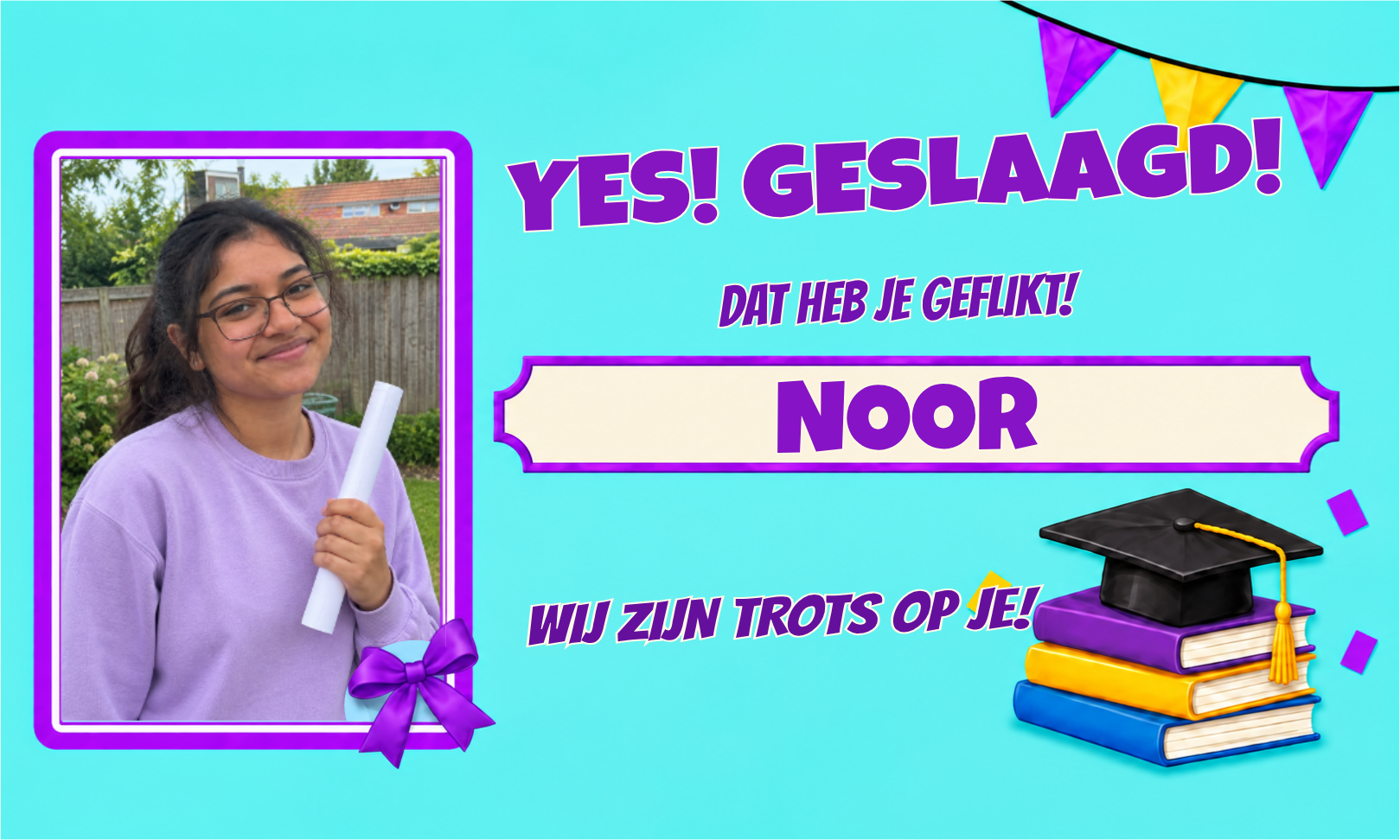 Geslaagd themaspandoek