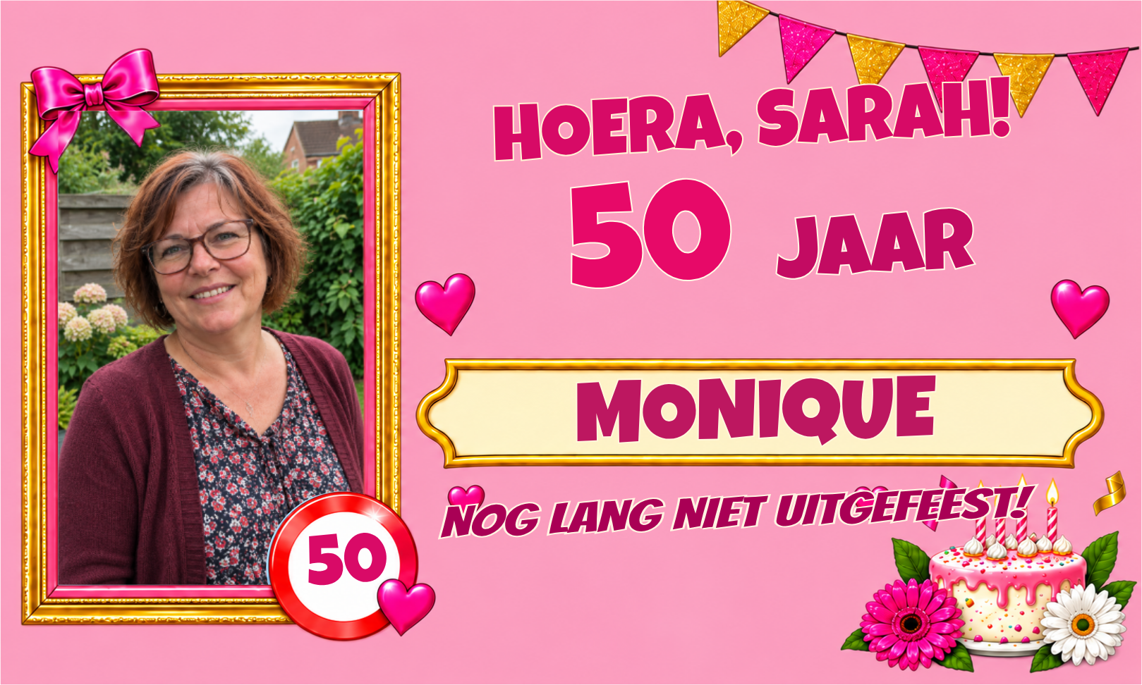 Sarah spandoek met ruimte voor een eigen foto
