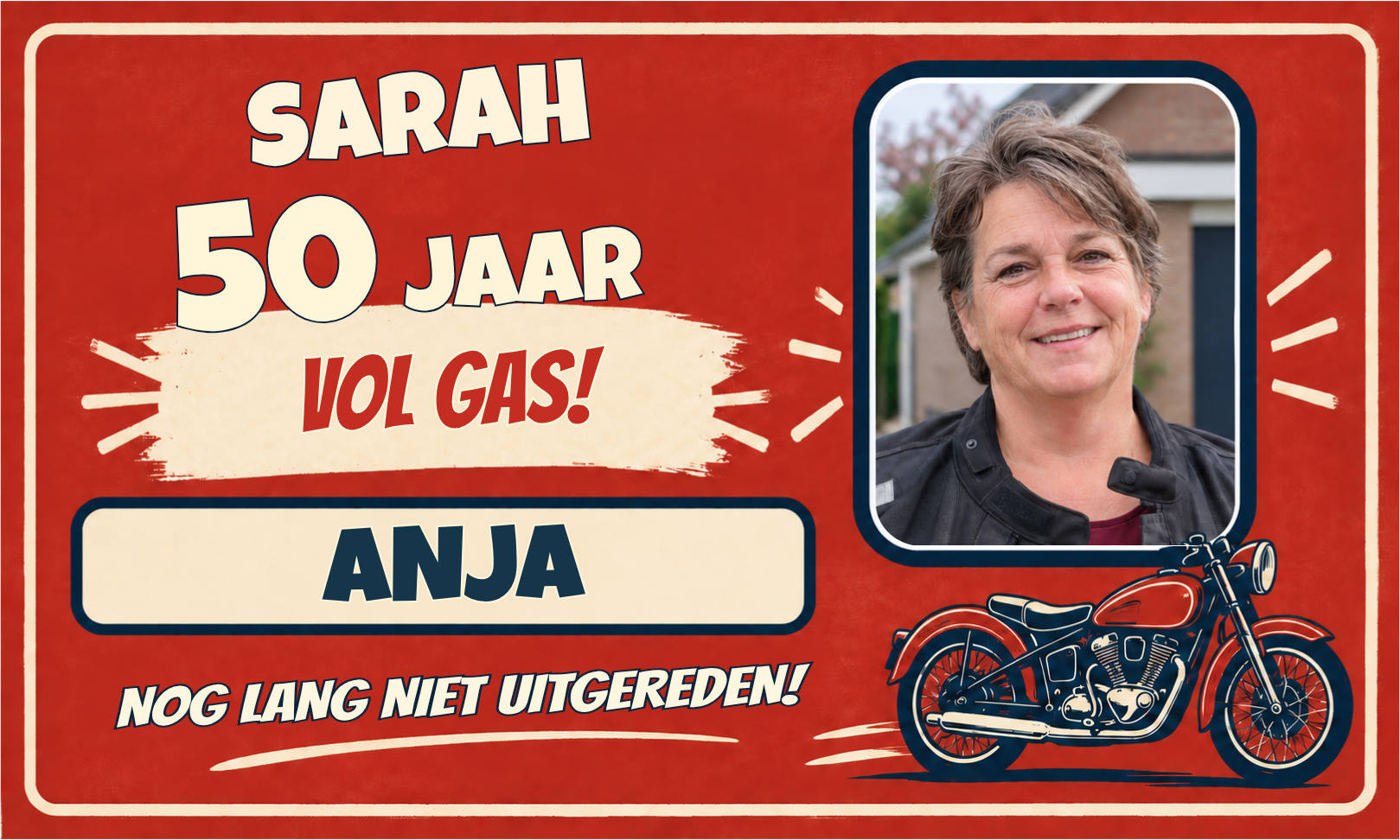 Spandoek Sarah · Motorrijden met eigen tekst