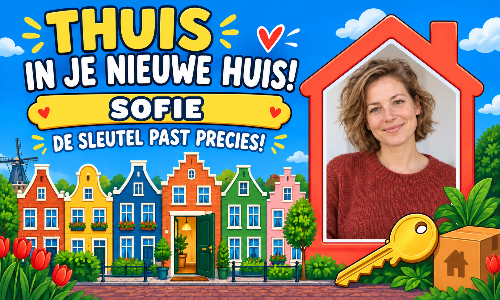 Spandoek Welkom thuis · Nieuwe woning met eigen tekst