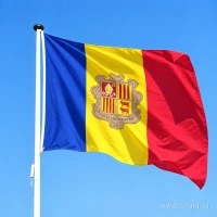 Andorrese vlag aan een mast
