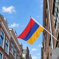 Armeense vlag aan een gevelstok