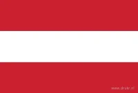 De Oostenrijkse vlag heeft drie even brede horizontale banen: rood boven, wit in het midden en rood onder.