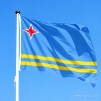 Vlag van Aruba aan een mast