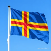Vlag van Åland aan een mast