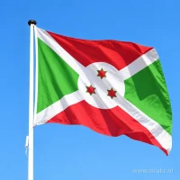 Burundese vlag aan een mast