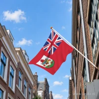 Vlag van Bermuda aan een gevelstok