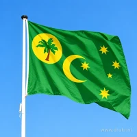 Vlag van Cocoseilanden aan een mast