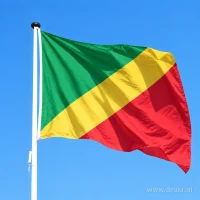 Vlag van Congo-Brazzaville aan een mast