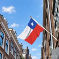 Chileense vlag aan een gevelstok