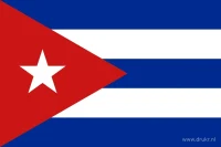 De Cubaanse vlag heeft vijf even hoge horizontale banen, afwisselend blauw en wit. Aan de hijszijde staat een rode driehoek met een witte ster.