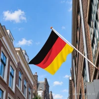 Duitse vlag aan een gevelstok