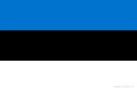 De Estse vlag heeft drie even brede horizontale banen: blauw boven, zwart in het midden en wit onder.