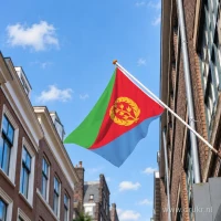 Eritrese vlag aan een gevelstok