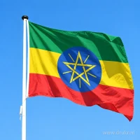 Ethiopische vlag aan een mast