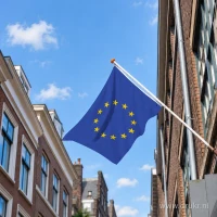 Europese vlag (EU) aan een gevelstok