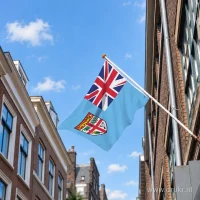 Fijische vlag aan een gevelstok