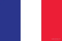 De Franse vlag heeft drie verticale banen: blauw aan de hijszijde, wit in het midden en rood aan de vrije zijde.