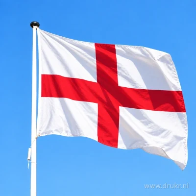 Vlag van Engeland wapperend aan een verticale witte mast