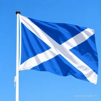 Vlag van Schotland aan een mast