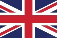 De Britse vlag heeft een blauw veld met rode en witte kruisen en diagonalen.