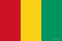De Guinese vlag heeft drie even brede verticale banen: rood aan de hijszijde, geel in het midden en groen aan de vrije zijde.