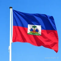 Haïtiaanse vlag aan een mast