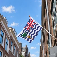 Vlag van Brits Indische Oceaanterritorium aan een gevelstok