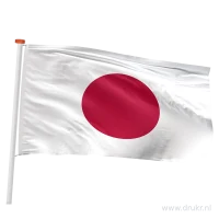 De Japanse vlag heeft een witte achtergrond met een rode cirkel in het midden.