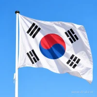 Zuid-Koreaanse vlag aan een mast