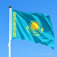 Kazachse vlag aan een mast