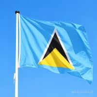 Vlag van Saint Lucia aan een mast