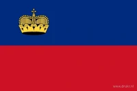 De Liechtensteinse vlag heeft twee even hoge horizontale banen: blauw boven en rood onder. In het blauwe vlak staat een gouden kroon bij de hijszijde.