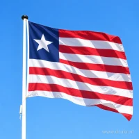 Liberiaanse vlag aan een mast