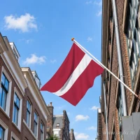 Letse vlag aan een gevelstok