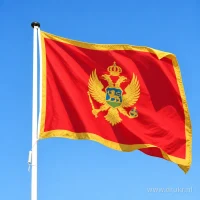 Montenegrijnse vlag aan een mast
