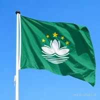 Vlag van Macau aan een mast