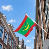 Mauritaanse vlag aan een gevelstok
