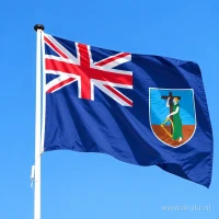 Vlag van Montserrat aan een mast