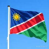 Namibische vlag aan een mast