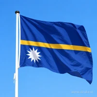 Vlag van Nauru aan een mast