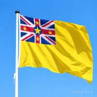 Vlag van Niue aan een mast
