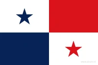 De Panamese vlag bestaat uit vier gelijke kwartieren: wit met een blauwe ster linksboven, rood rechtsboven, blauw linksonder en wit met een rode ster rechtsonder.