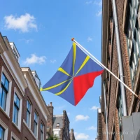 Vlag van Réunion aan een gevelstok