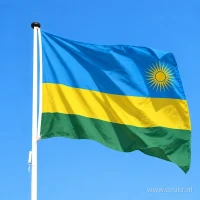 Rwandese vlag aan een mast