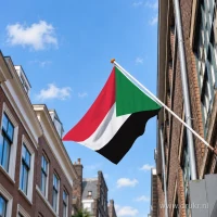 Sudanese vlag aan een gevelstok