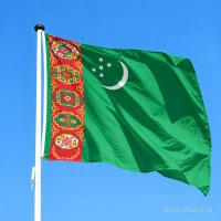 Turkmeense vlag aan een mast