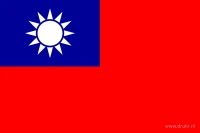 De Taiwanese vlag heeft een rood veld met een blauw rechthoekig vlak bovenaan aan de hijszijde. In het blauwe vlak staat een witte zon met twaalf stralen.